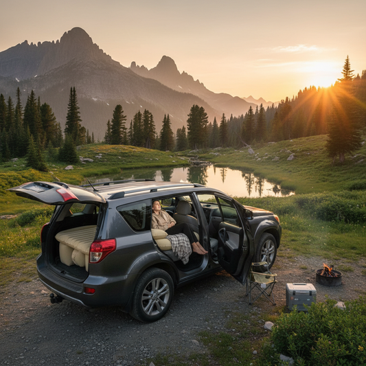 Mountain camping scene