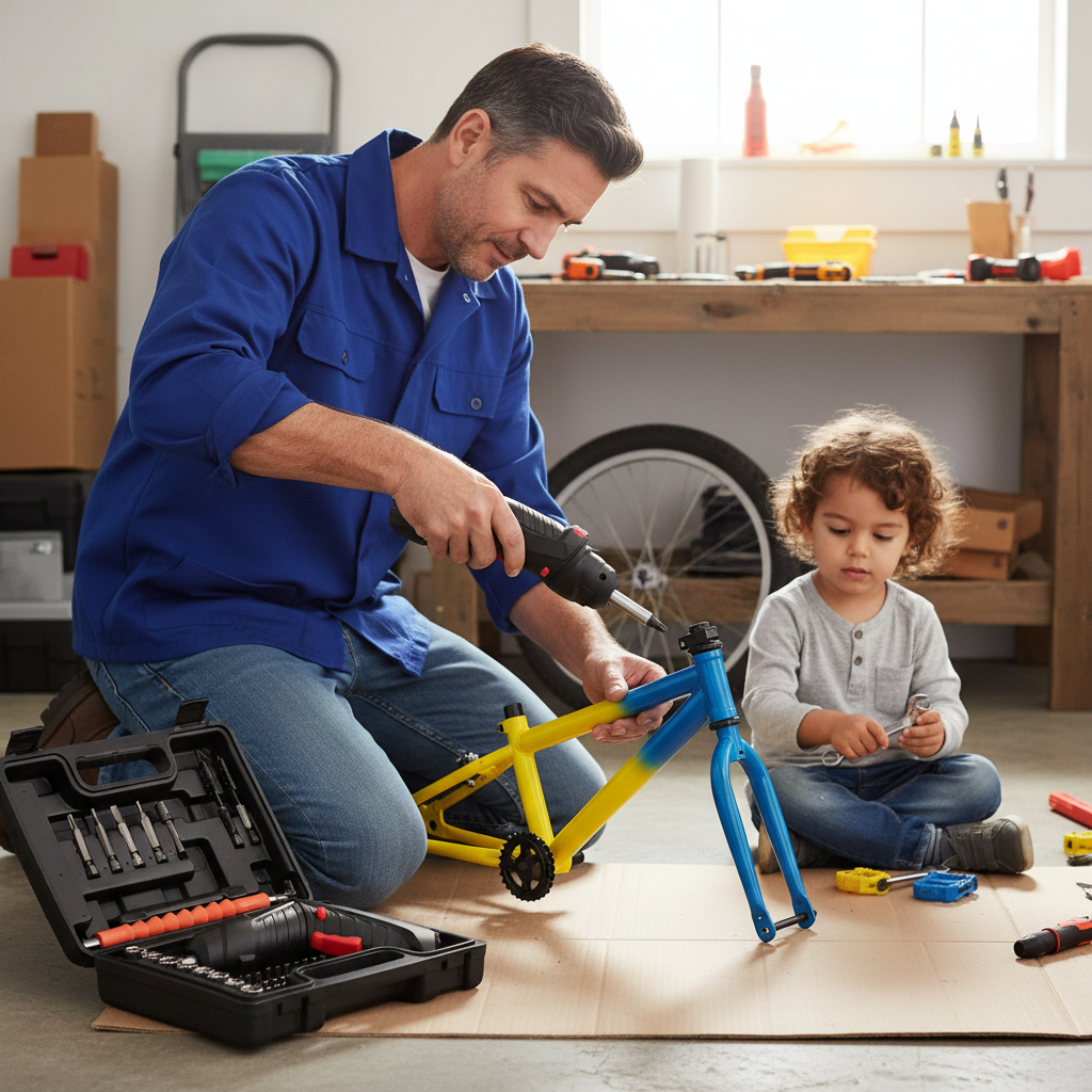 Assembling kids toy or bicycle