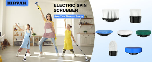 Electric Spin Scrubber - Cordless Power Cleaning Brush with 8 Replaceable Heads