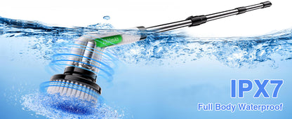 Electric Spin Scrubber - Cordless Power Cleaning Brush with 8 Replaceable Heads