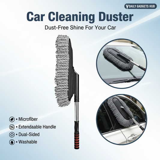 Car Cleaning Duster with DAILY GADGETS HUB branding