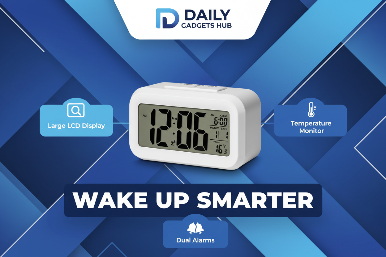 DAILY GADGETS HUB alarm clock dynamic banner