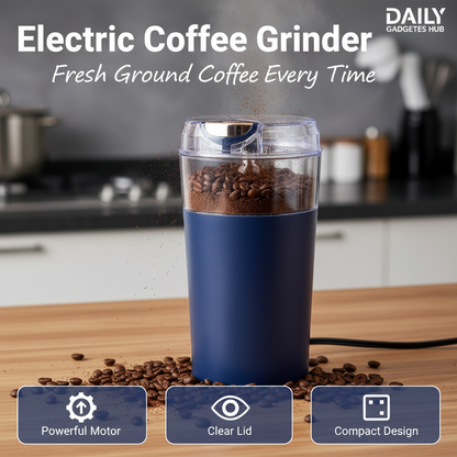 Electric Coffee Grinder with DAILY GADGETS HUB branding