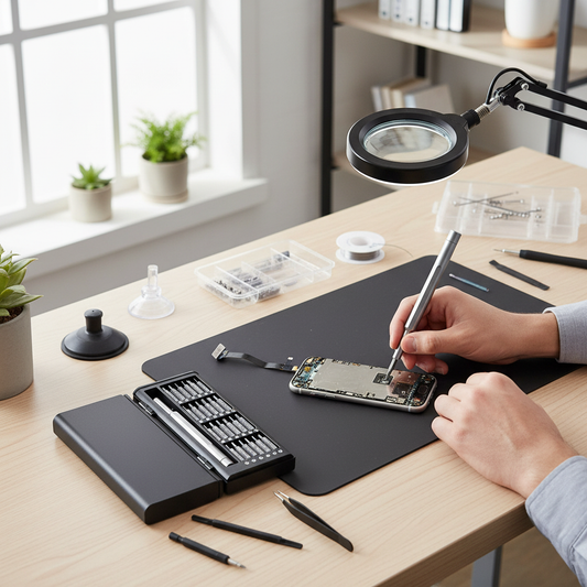 Lifestyle shot repairing smartphone