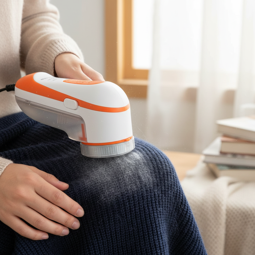 Lint Remover Being Used