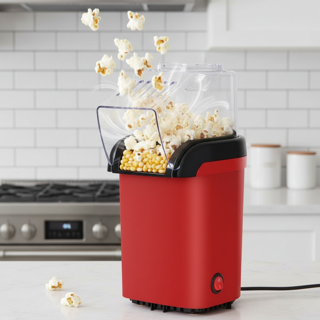 Popcorn maker in action