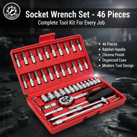 Socket Wrench Set with DAILY GADGETS HUB branding